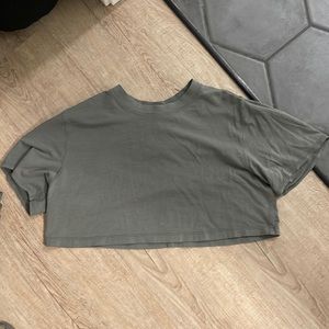All Yours Lululemon Crop Tee Grey Sage